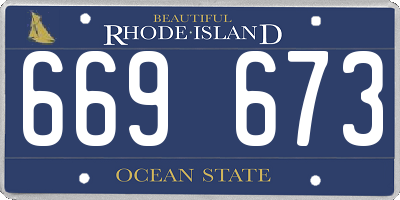 RI license plate 669673