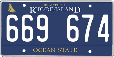 RI license plate 669674