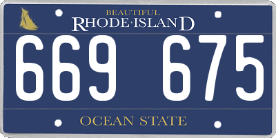 RI license plate 669675