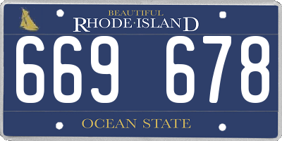 RI license plate 669678