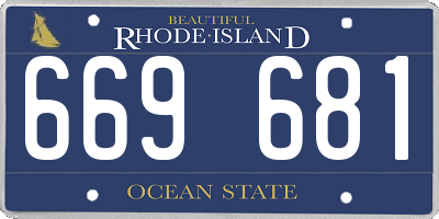 RI license plate 669681