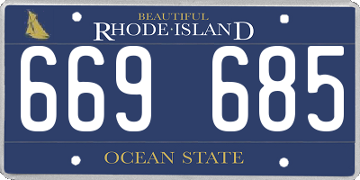 RI license plate 669685