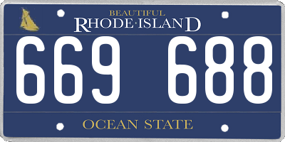 RI license plate 669688