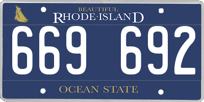 RI license plate 669692