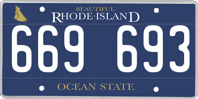 RI license plate 669693