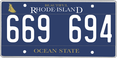 RI license plate 669694