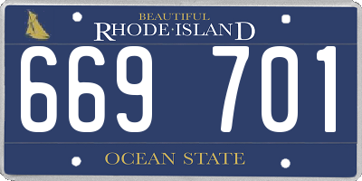 RI license plate 669701