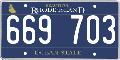 RI license plate 669703