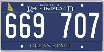 RI license plate 669707