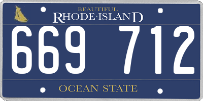RI license plate 669712
