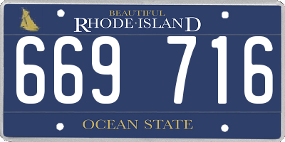 RI license plate 669716