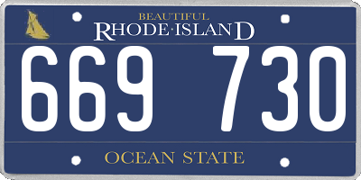 RI license plate 669730