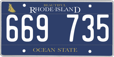 RI license plate 669735