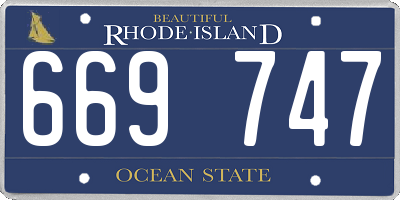 RI license plate 669747