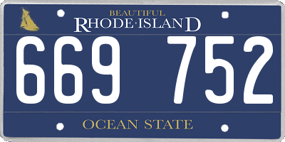 RI license plate 669752