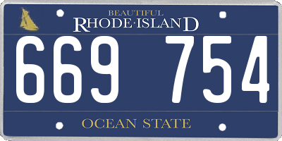 RI license plate 669754