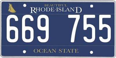 RI license plate 669755