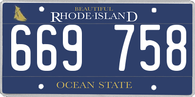 RI license plate 669758