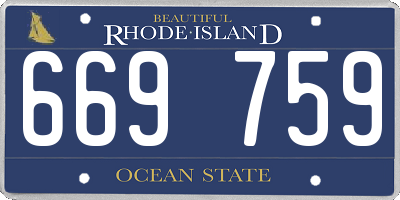 RI license plate 669759