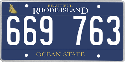 RI license plate 669763