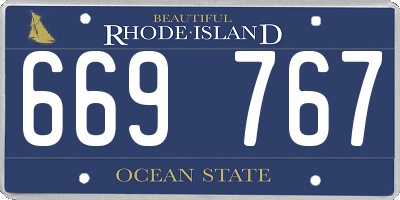 RI license plate 669767