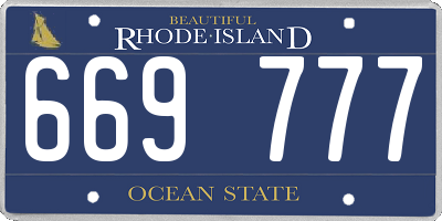RI license plate 669777