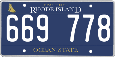 RI license plate 669778