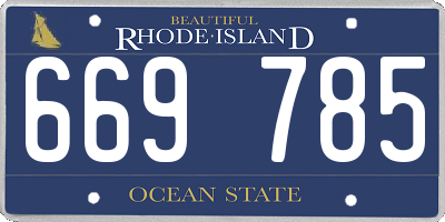 RI license plate 669785