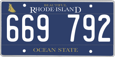 RI license plate 669792
