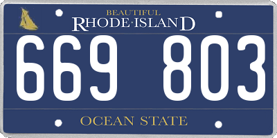 RI license plate 669803