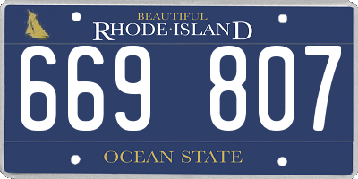 RI license plate 669807