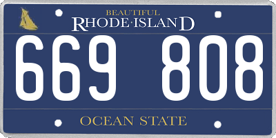 RI license plate 669808