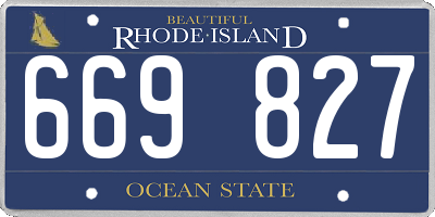 RI license plate 669827