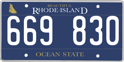 RI license plate 669830