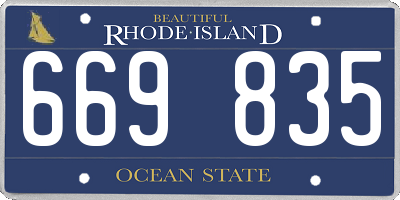 RI license plate 669835
