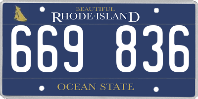 RI license plate 669836