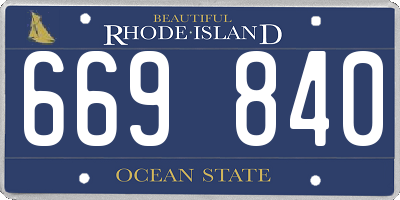 RI license plate 669840