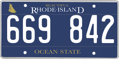 RI license plate 669842