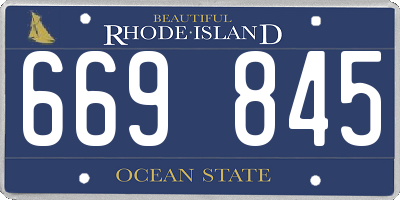 RI license plate 669845