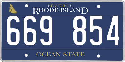 RI license plate 669854