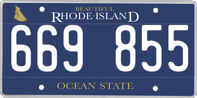 RI license plate 669855