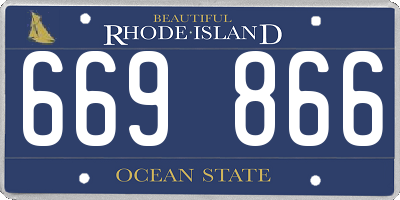 RI license plate 669866
