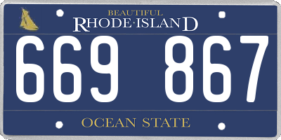 RI license plate 669867