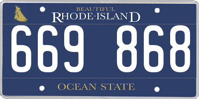 RI license plate 669868