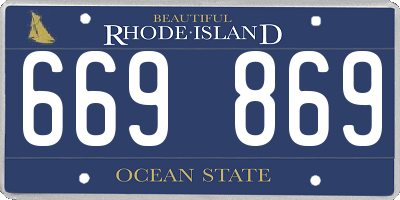 RI license plate 669869