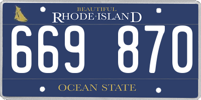 RI license plate 669870