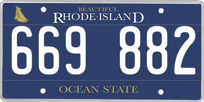 RI license plate 669882