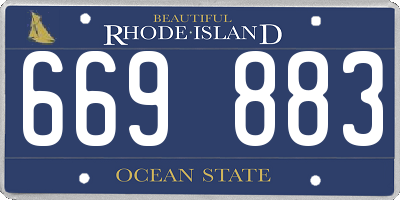 RI license plate 669883