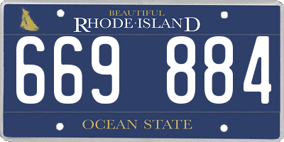 RI license plate 669884