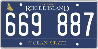 RI license plate 669887